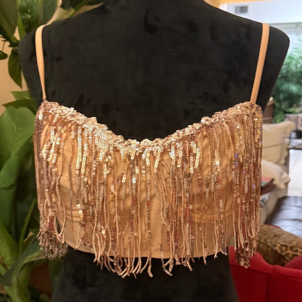 LIMITED TIME: 3 $12 ITEMS FOR $30. LUXXEL BRA TOP WITH BLING!